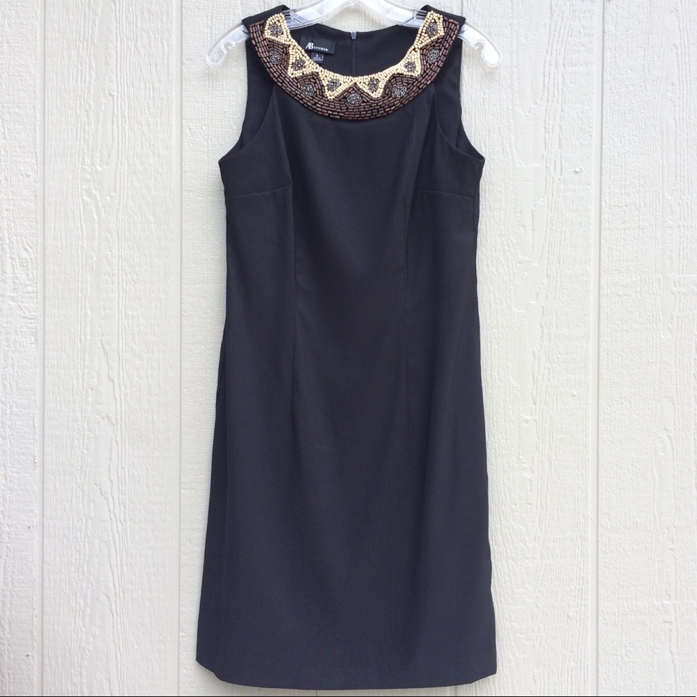 AB Studio Black Sheath Sleeveless Dress, Size 8